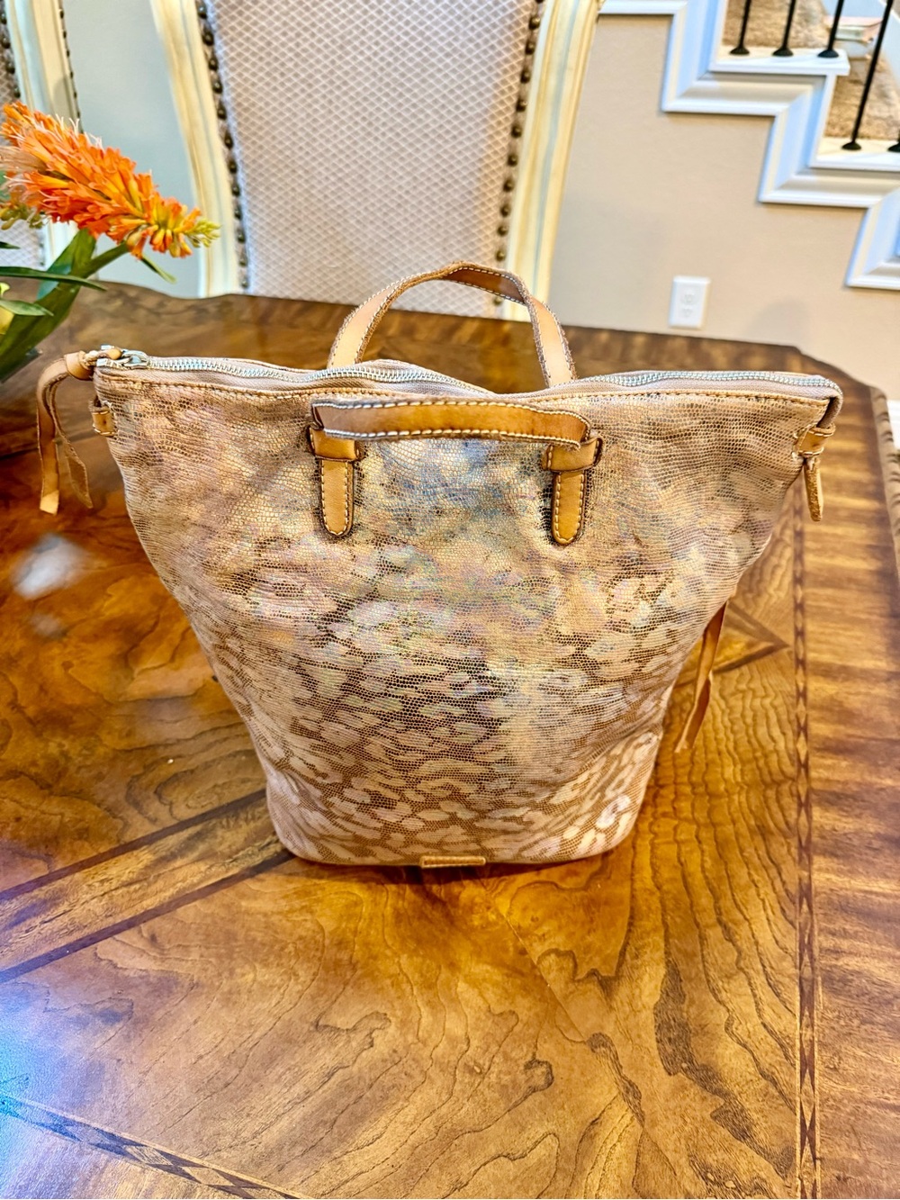 Consuela Sling/Backpack Bag, Iridescent/Metallic